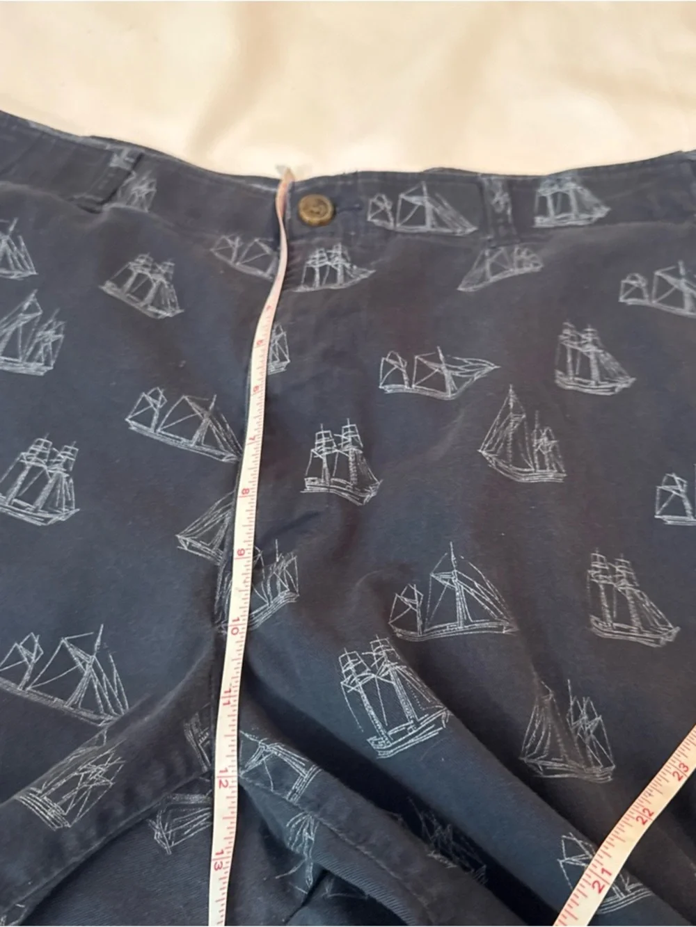Haggar Navy Shorts with Light Ship Print